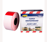 Afzetlint wit/rood 80mmx500m