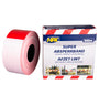 Afzetlint wit/rood 80mmx500m