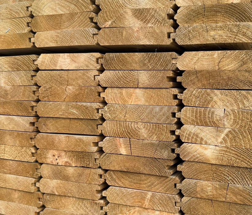 Vuren blokhutprofiel 28x145mm 360cm geimpregneerd
