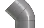 Bocht 45° PVC Grijs 100x100 lijmmof / lijmeind