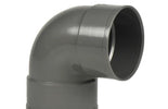 Bocht 90° PVC Grijs  110x110 Lijmverbinding