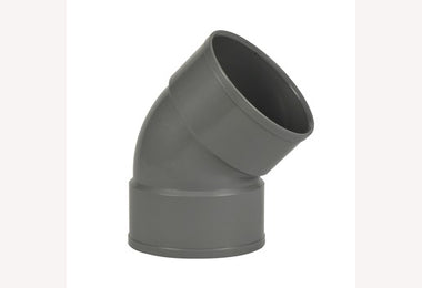 Bocht 45° PVC Grijs 75x75 Lijmverbinding