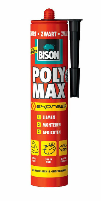 Bison poly max express zwart CRT 425g*12 NL