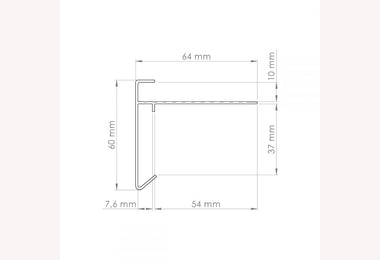Daktrim buitenhoek 45x45 zwart ral9005
