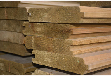 Blokhutprofiel 28x195 224cm douglas geschaafd blank