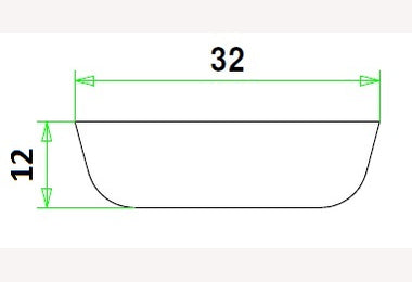 Meranti glaslat H2 12x32mm 460cm gegrond