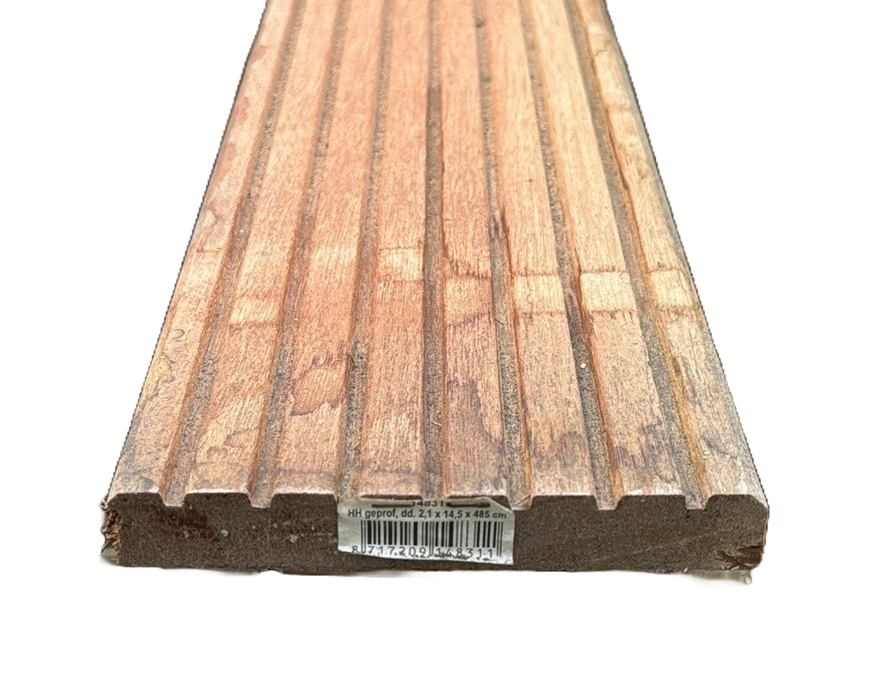 Vlonderplank 21x145mm 485cm hardhout verweerd OP=OP