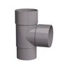 PVC T-stuk 70x70mm hoek 90° grijs (2x lijmmof, 1x verj) OP=OP