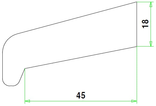 Meranti neuslat NL45 18x60mm gegrond 460cm