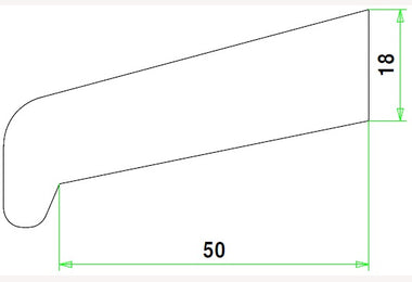 Meranti neuslat 18x64mm 460cm (I50) gegrond