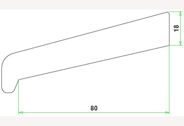 Meranti neuslat 22x94mm 365cm (NL80 / I80) gegrond