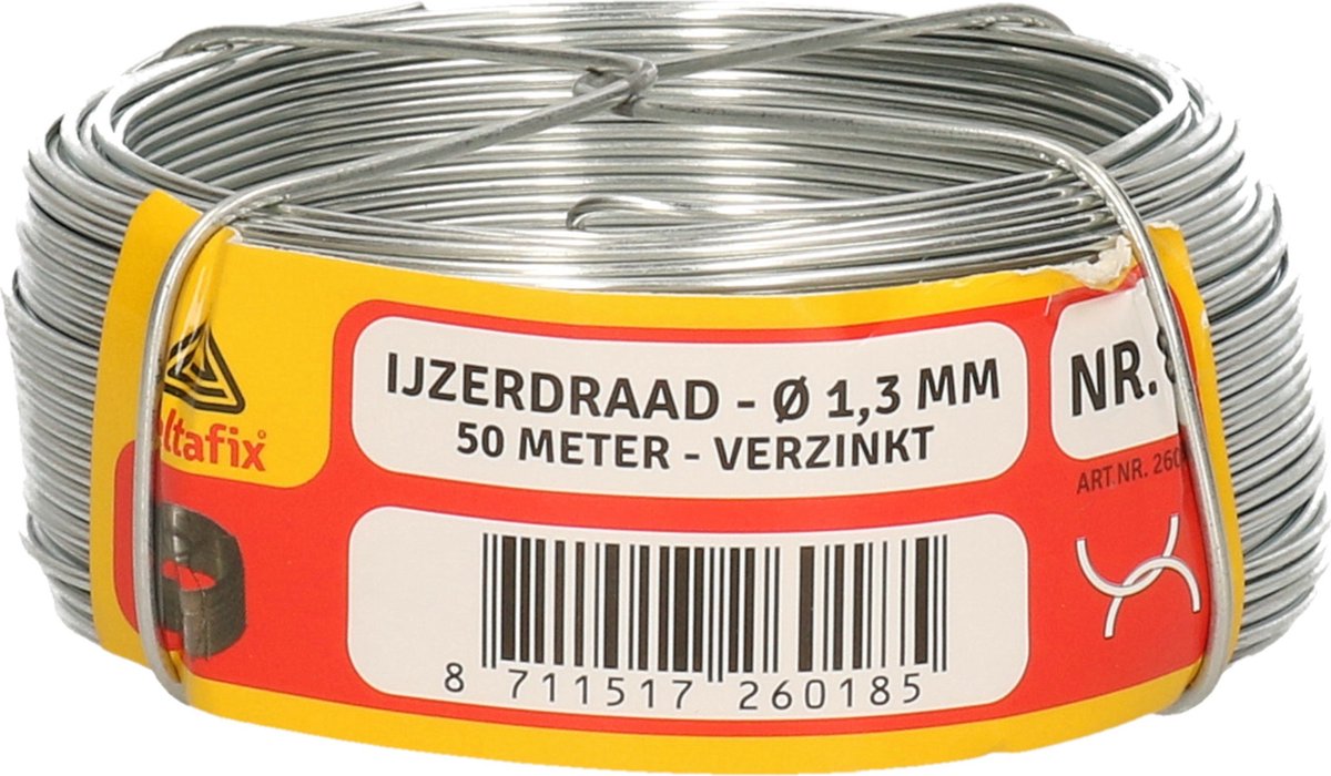 Vlechtdraad Ø 1.3mm 50 mtr verzinkt