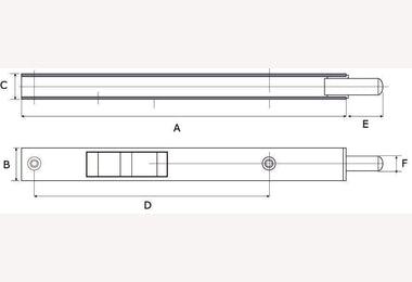 Kantschuif 200x17mm blank verzinkt