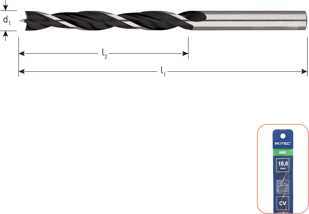 Houtspiraalboor Ø7x69x109