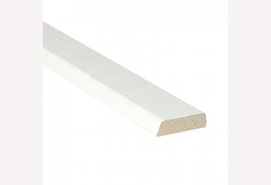 Meranti koplat 12x45mm 305cm gegrond architraaf (schuin)