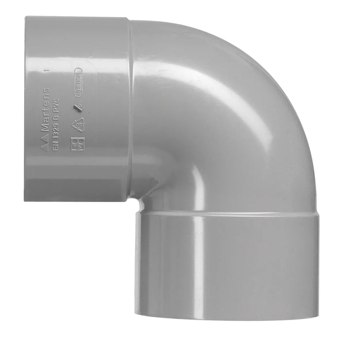Bocht 90° PVC Grijs 75x75 Lijmverbinding