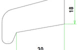 Meranti neuslat NL30 18x44mm gegrond 460cm