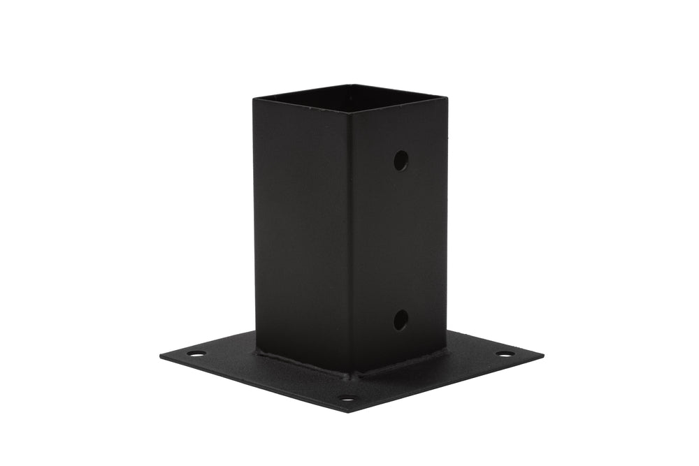 Paalhouder zwart 91x91 mm op plaat