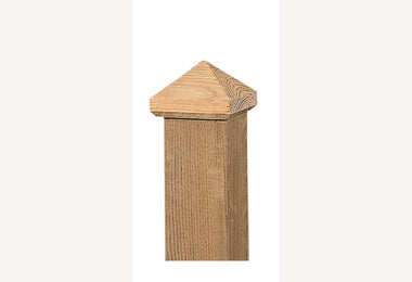 Paalornament Piramide hout 9x9cm