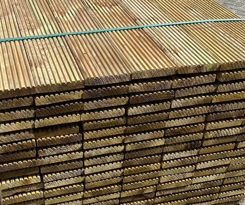 Vlonderplank 28x145mm 500cm geimpregneerd grenen VOL PAK (224st)