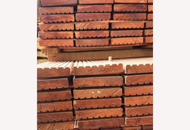 Vlonderplank 25x140mm 430cm hardhout OP=OP