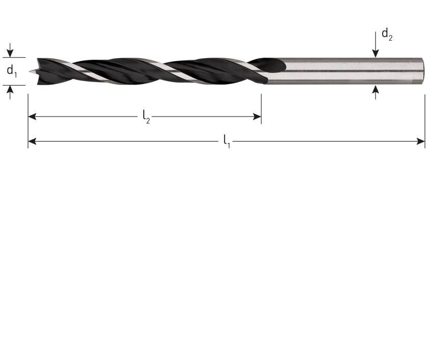 Houtspiraalboor Ø 4x43x75