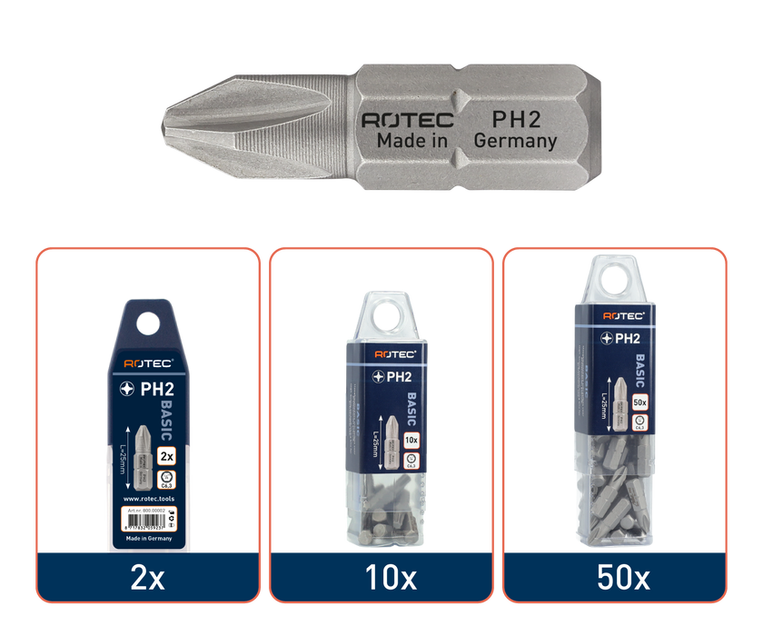 Schroefbit PH1 25mm (2 stuks) 'basic'