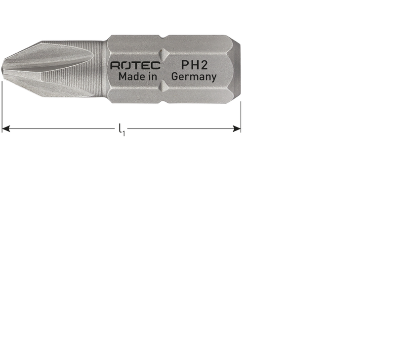 Schroefbit PH1 25mm (2 stuks) 'basic'