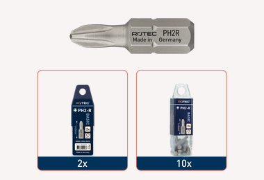 Schroefbit PH2 25mm gereduceerd (2 stuks) 'basic'
