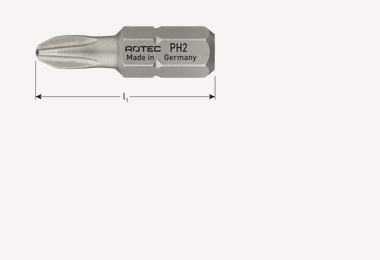 Schroefbit PH2 25mm gereduceerd (2 stuks) 'basic'