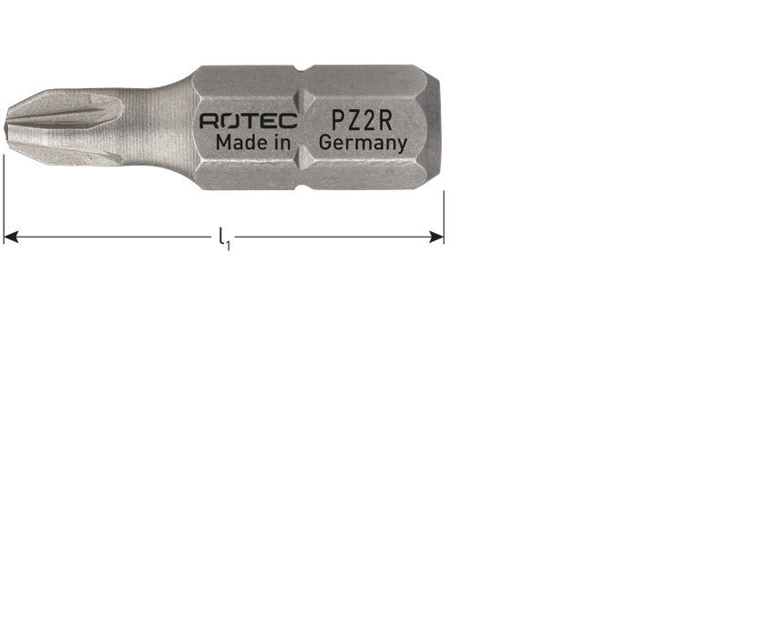 Schroefbit PZ 2R 25mm gereduceerde punt (2 stuks) 'basic'