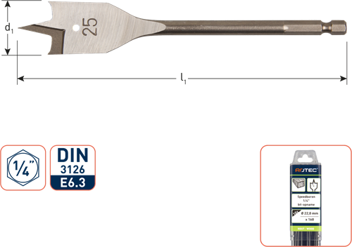 Speedboor Ø19X152mm
