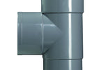 T-stuk PVC grijs 2x lijmverbinding 1 verjongdspie 80x80x80 mm