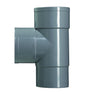 T-stuk PVC grijs 2x lijmverbinding 1 verjongdspie 80x80x80 mm