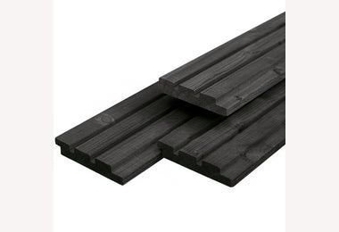 Vuren tripleprofiel zwart 22x140mm 400cm