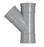 T-stuk 45° PVC grijs 125x125x125 schuifmof