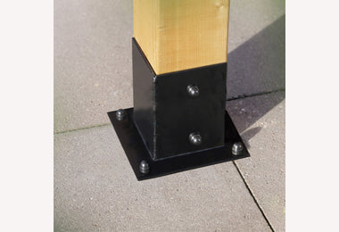 Paalhouder zwart 101x101mm op plaat
