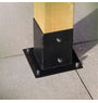 Paalhouder zwart 101x101mm op plaat