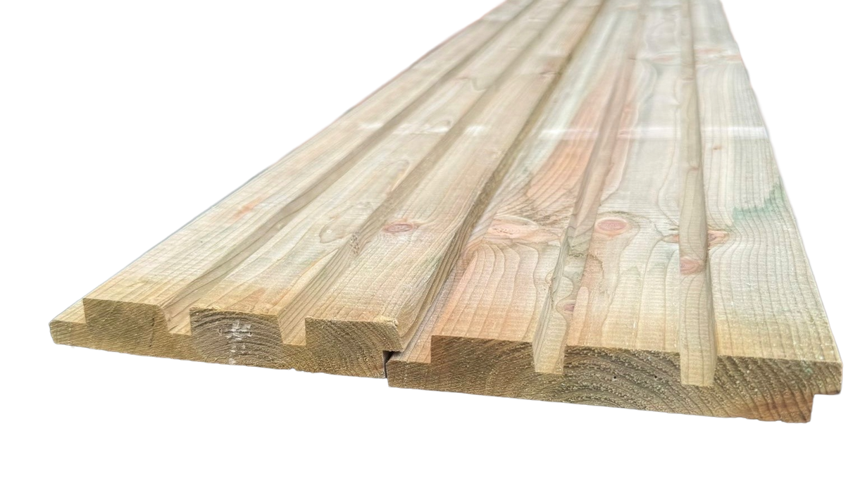 Vuren tripleprofiel 22x140mm 500cm geschaafd geimpregneerd