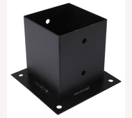 Paalhouder zwart 71x71 mm op plaat