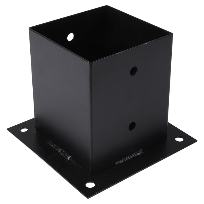 Paalhouder zwart 101x101mm op plaat